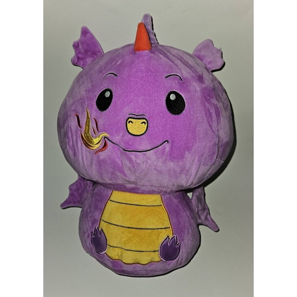 Purple Dragon Plush 14" Stuffed Animal Ideal Toys Direct Yellow Red
